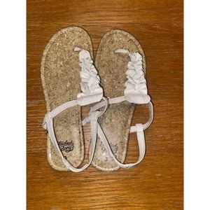 Faded Glory White Floral T Strap Sandals-3